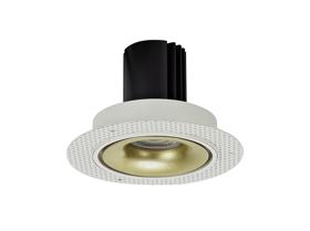 DM202183  Bolor T 12 Tridonic Powered 12W 3000K 1200lm 12° CRI>90 LED Engine White/Gold Trimless Fixed Recessed Spotlight, IP20